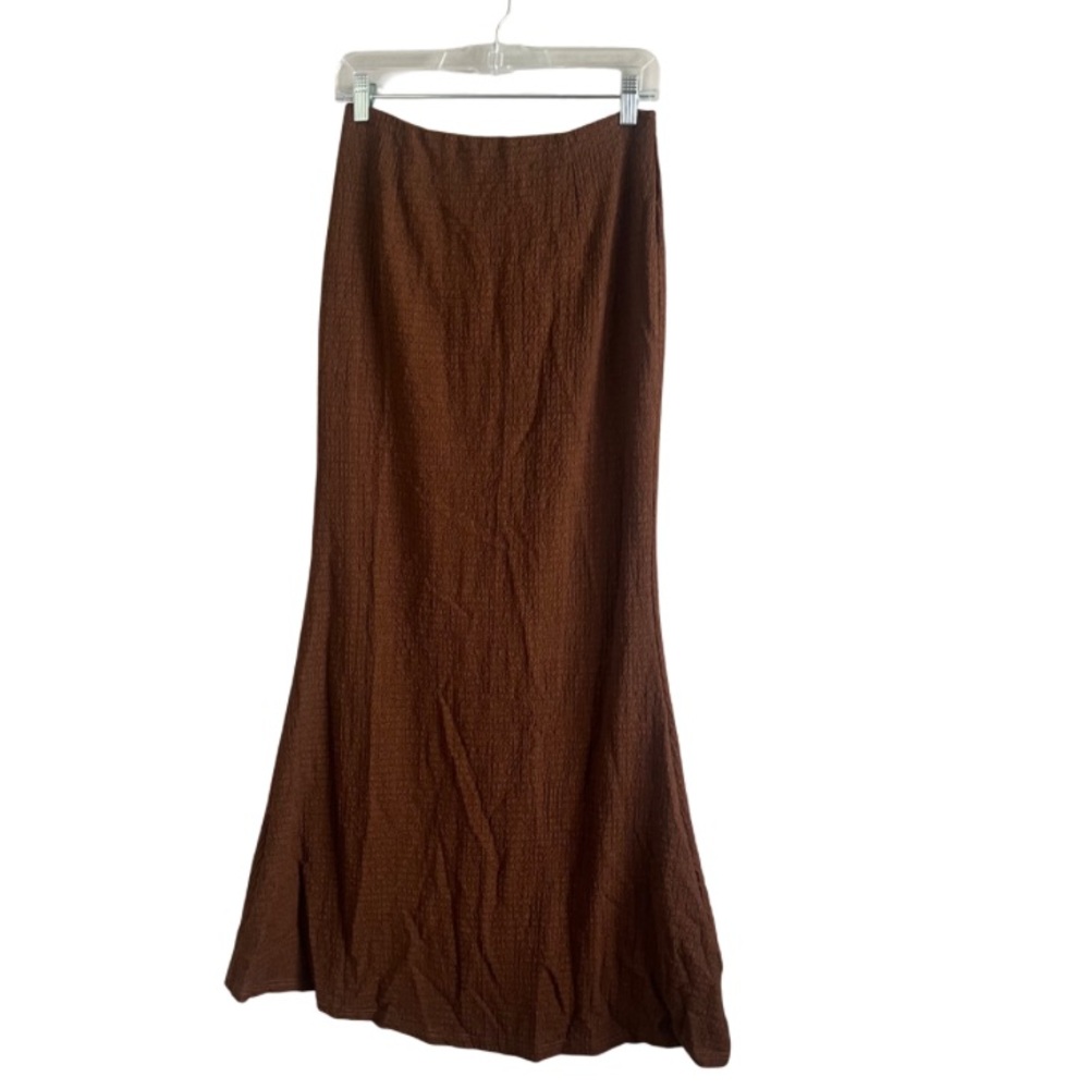 NEW Hello Molly Brown Long Maxi Skirt Textured Women's Size US 6 - Picture 3 of 8